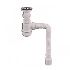 Сифон бутылочный "Мини ЭЛИТ" нержавеющая чашка, гибкая трубка (30986760)