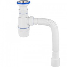 Сифон бутылочный "ЭЛИТ" нержавеющая чашка д.70мм, трубка 900мм (30986170)