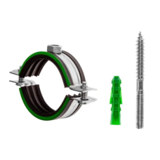 Хомут стальной с резиновой прокладкой Двн162-170 (6") М10+шпилька/дюбель Хомут стальной с резиновой прокладкой Двн162-170 (6") М10+шпилька/дюбель